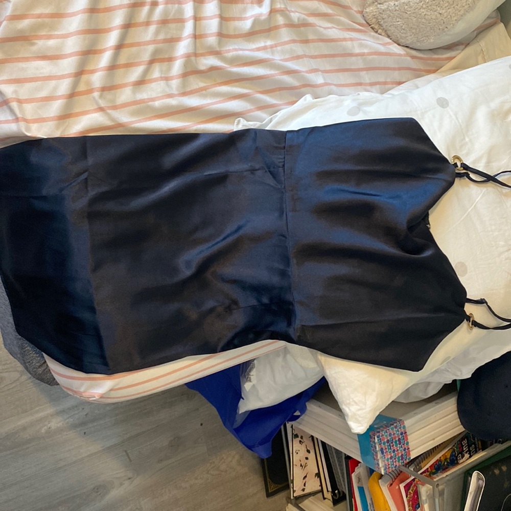 Silk Saten Black Mini Dress